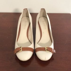 Ralph Lauren White Heels